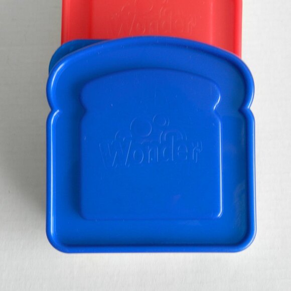 Red, Yellow and Blue Wonder Bread Sandwich Packer School Lunches Box Plastic - Picture 5 of 6